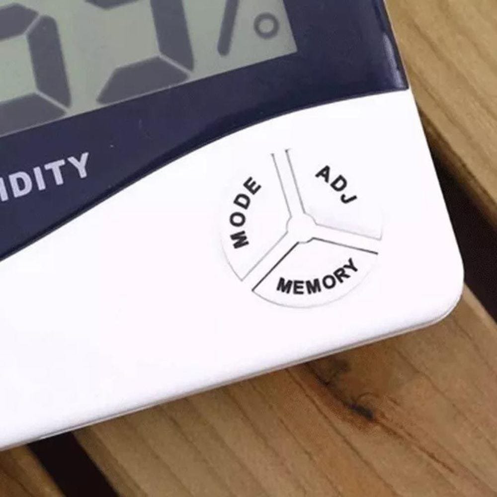 Termo Higrometro Relógio Medidor de Temperatura Digital Humidade de Mesa (56192/1928) - 2
