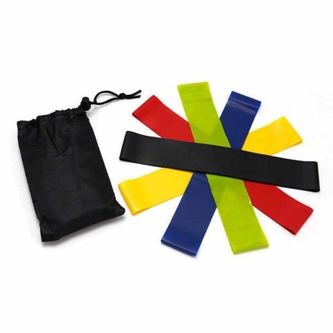 Kit 5 Faixas Elasticas Exercicios em Casa Mini Band Extensor Academia Yoga Pilates Fitness Crossfit