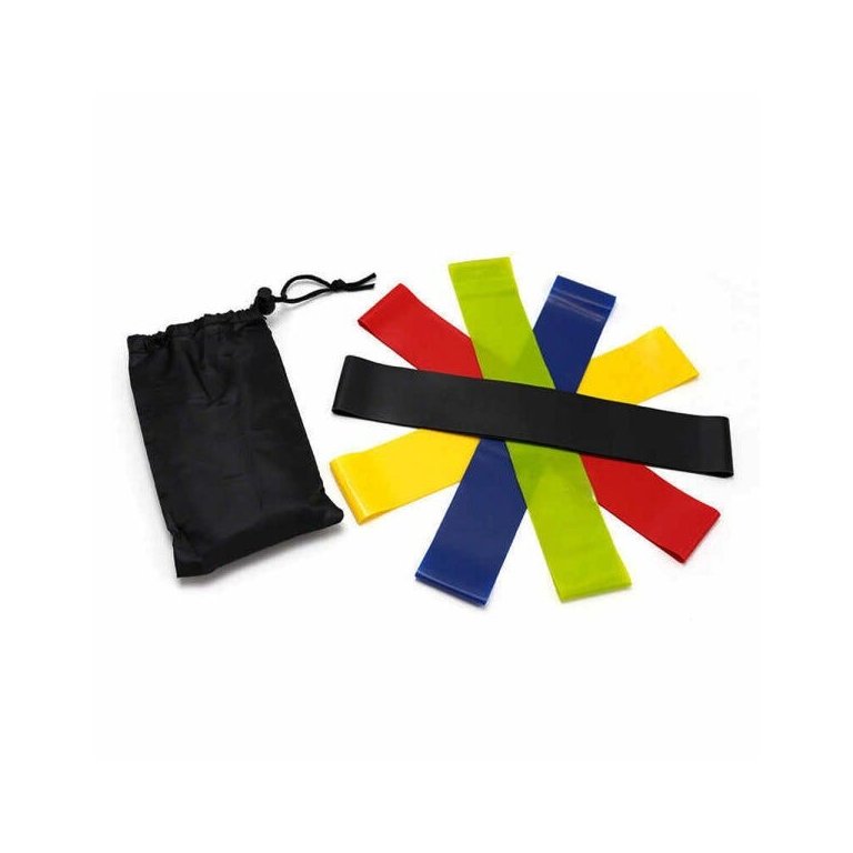 Kit 5 Faixas Elasticas Exercicios em Casa Mini Band Extensor Academia Yoga Pilates Fitness Crossfit