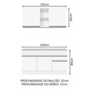Ver imagem 4 de Armário de Cozinha Compacta 150cm Branco Glamy Madesa 01