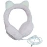 Fone Ouvido Headphone com Fio Estéreo Orelha Gato Peludo Gatinho Infantil P2 Rosa Ql-407 - 2