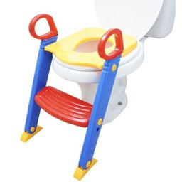 Assento Sanitário Redutor Infantil com Escada e Alça Dobrável Portátil Brinqway BW-071 - 2
