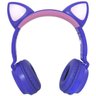 Fone Ouvido Headphone Bluetooth sem Fio Estéreo Orelha Gato LED Infantil P2 SD Exbom C290Bt Roxo - 1