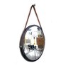 Espelho Decorativo adnet preto com alça marrom 50cm - 2