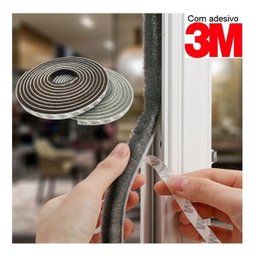Veda fresta fita adesiva de vedação porta janela preta 5x7mm 5mts - 1