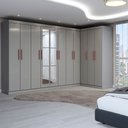 Ver imagem 1 de Guarda-roupa Casal Modulado Odisseia 11 Portas 4 Gavetas com Espelho Onix - Panorama Móveis
