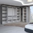 Ver imagem 5 de Guarda-roupa Casal Modulado Odisseia 11 Portas 4 Gavetas com Espelho Onix - Panorama Móveis