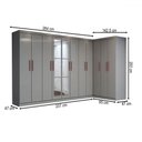 Ver imagem 4 de Guarda-roupa Casal Modulado Odisseia 11 Portas 4 Gavetas com Espelho Onix - Panorama Móveis