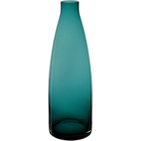 Vaso Decorativo Enfeite Planta Garrafa Vidro 27x9x9cm Turquesa