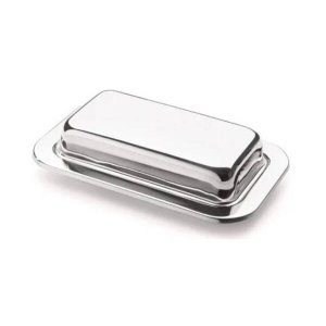 Manteigueira Retangular em Inox com Tampa - Forma