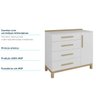 Cômoda com 4 Gavetas e 1 porta Lisa Louis Móveis Peroba Branco/Cedro - 6