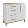 Cômoda com 4 Gavetas e 1 porta Lisa Louis Móveis Peroba Branco/Cedro - 2