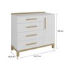 Cômoda com 4 Gavetas e 1 porta Lisa Louis Móveis Peroba Branco/Cedro - 4