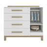 Cômoda com 4 Gavetas e 1 porta Lisa Louis Móveis Peroba Branco/Cedro - 3