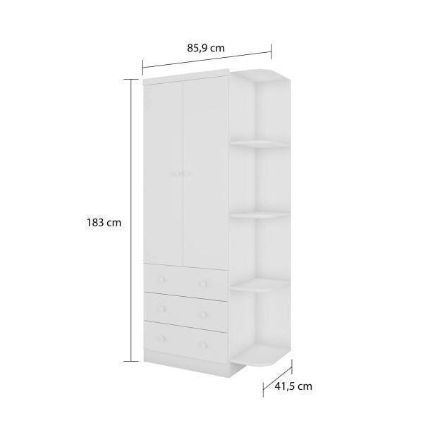 Quarto Infantil Com Guarda-Roupa Smim com prateleira Cômoda Junior e Berço Uli Americano Móveis - Br - 3