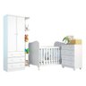 Quarto Infantil Com Guarda-Roupa Smim com prateleira Cômoda Junior e Berço Uli Americano Móveis - Br - 2