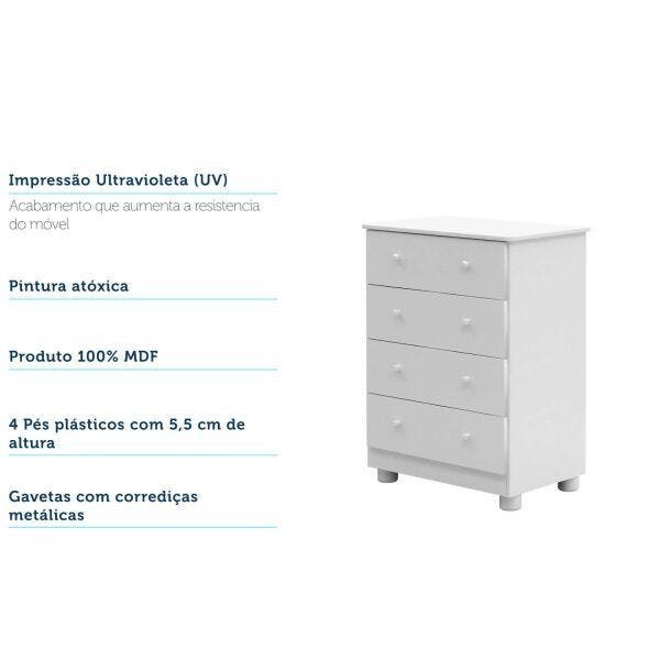 Quarto Infantil Com Guarda-Roupa Smim com prateleira Cômoda Junior e Berço Uli Americano Móveis - Br - 12