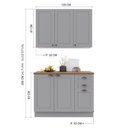 Ver imagem 2 de Armário de Cozinha Modulada Compacta Fidelitá Nara 100% MDF 2 Peças 120cm 6 Portas 2 Gavetas com