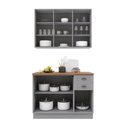 Ver imagem 4 de Armário de Cozinha Modulada Compacta Fidelitá Nara 100% MDF 2 Peças 120cm 6 Portas 2 Gavetas com