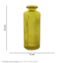 Ver imagem 2 de Vaso Garrafa Decorativo de Vidro Amarelo 13x5x5cm Enfeite Sala Mesa Estante