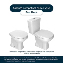 Assento Sanitario Poliester Fast Ebano (Preto) para Vaso Deca - Luxo - 4