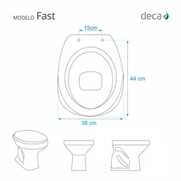 Assento Sanitario Poliester Fast Ebano (Preto) para Vaso Deca - Luxo - 5