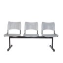 Ver imagem 1 de Cadeira Longarina Iso Turim 3 Lugares Cinza Popmov Longarina Iso 3 Lugares