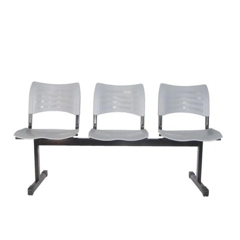 Cadeira Longarina Iso Turim 3 Lugares Cinza Popmov Longarina Iso 3 Lugares