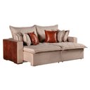 Ver imagem 1 de Sofa Cama Retratil Verona 280cm Kc Rei de Casa Linho Bege/Marrom