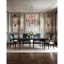 Ver imagem 3 de Lustre Estilo Tocheiro 9 Braços Dourado Fosco com Cúpula Marfim