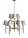 Ver imagem 1 de Lustre Estilo Tocheiro 9 Braços Dourado Fosco com Cúpula Marfim