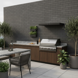 Revestimento Tijolinho Brick de Concreto - Black Mineral M² - 4