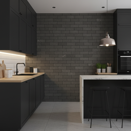 Revestimento Tijolinho Brick de Concreto - Black Mineral M² - 7