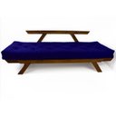 Ver imagem 6 de Sofá Japão Futon Acquablock Azul Royal Madeira Cor Imbuia