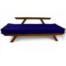 Sofá Japão Futon Acquablock Azul Royal Madeira Cor Imbuia - 6