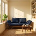 Ver imagem 3 de Sofá Japão Futon Acquablock Azul Royal Madeira Cor Imbuia