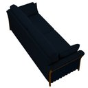 Ver imagem 7 de Sofá Living 3 Lugares 222cm Pés Madeira Roya M22 Veludo Azul Marinho - Mpozenato