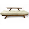 Sofá Cama Japão Futon Bege em Madeira Maciça Cor Imbuia - 4
