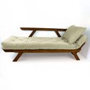 Ver imagem 7 de Sofá Cama Japão Futon Bege em Madeira Maciça Cor Imbuia