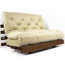 Ver imagem 4 de Sofá Cama Casal Futon Tokio Bege Madeira Maciça Cor Imbuia