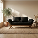 Ver imagem 2 de Sofá Japão Futon Acquablock Preto Madeira Cor Imbuia