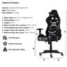 Cadeira Fx Gamer Reclinável 180 Graus Giratória Preta com Branco Ajustável Função Relax Rodas Anti Risco - 5