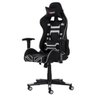 Cadeira Fx Gamer Reclinável 180 Graus Giratória Preta com Branco Ajustável Função Relax Rodas Anti Risco - 1