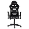 Cadeira Fx Gamer Reclinável 180 Graus Giratória Preta com Branco Ajustável Função Relax Rodas Anti Risco - 2