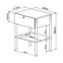 Ver imagem 2 de Mesa de Cabeceira 1 Gaveta Pé Madeira Oslo Hanover 37932E