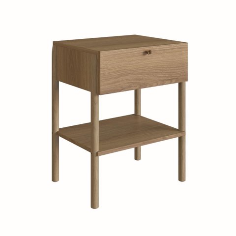 Mesa de Cabeceira 1 Gaveta Pé Madeira Oslo Hanover 37932E