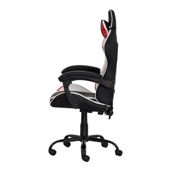 Cadeira Gamer Racer Ii Giratória Preta com Branco e Vermelho Altura Ajustável Função Relax - 3