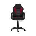 Ver imagem 2 de Cadeira Gamer Infantil Giratória Preta com Vermelho Altura Ajustável Rodas Anti Risco