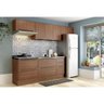 Cozinha Compacta com Pia Inox e Rodapé 8 peças Calábria Multimóveis MP3229 Madeirado - 7