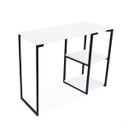 Ver imagem 1 de Mesa com Prateleira Industrial Nic 900 Preto e Tampo Branco